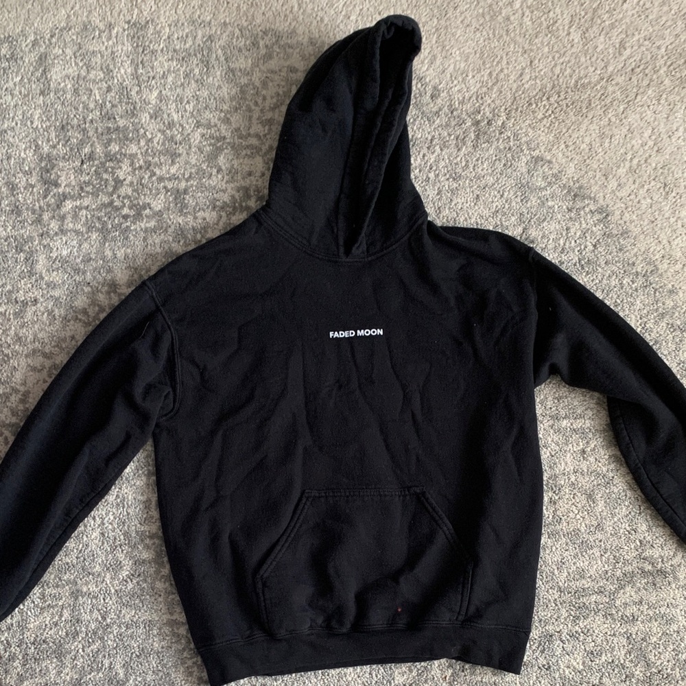Faded Moon Black Hoodie Sweatshirt